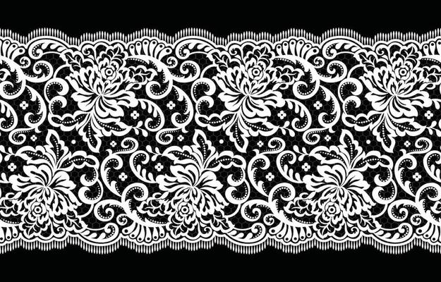 Seamless lace pattern, flower vintage vector background.