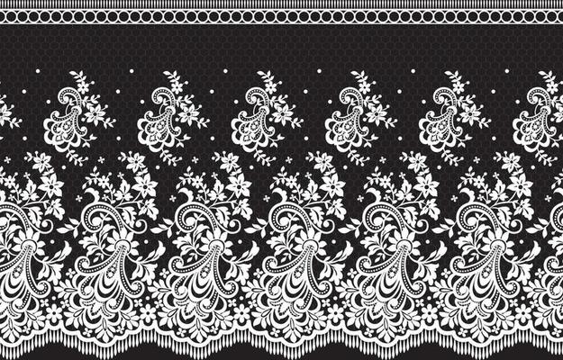 Seamless lace pattern, flower vintage vector background.