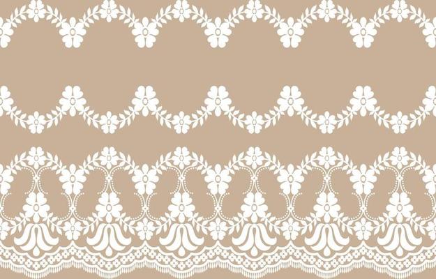 Seamless lace pattern, flower vintage vector background.