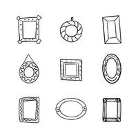 PriSet of frames drawn by hand in doodle style vector