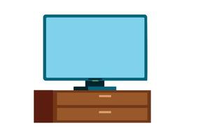 smart tv colocado en la cómoda vector