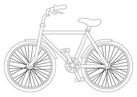 bicicleta de ciudad azul blanco y negro vector