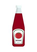 Ketchup bottle isolated on white background. Vector ketchup icon, flat design