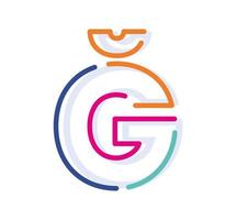 Abstract Letter G Line Colorful linear logotype. modern letter lines with new pop art colors. Font alphabet template. Logo set thin line clean style. The Latin alphabet.