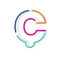 Abstract Letter C Line Colorful linear logotype. modern letter lines with new pop art colors. Font alphabet template. Logo set thin line clean style. The Latin alphabet.