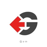 Letter G arrow logo template vector eps. Unique logo. vector abstract letter simple arrow target icon. Back arrow, corporate identity.