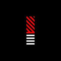 Abstract Letter I Line. Transition color linear logo. Linear modern lettering lines. Font alphabet template. Set logo thin line clean style, black background. vector