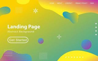 Abstract liquid landing page or web template vector