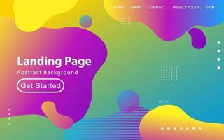 Abstract liquid landing page or web template vector
