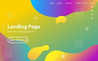 Abstract liquid landing page or web template vector