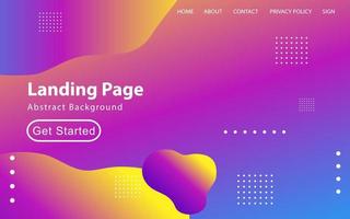 Abstract liquid landing page or web template vector