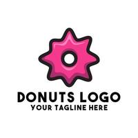 concepto de logotipo moderno de pastel de donuts vector