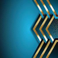 Vector color abstract geometric banner with gold shapes.