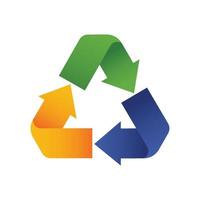 Color recycle symbol, isolated vector icon