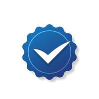 Verification, check mark badge on white background, vector icon