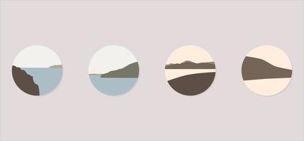 Set of Abstract Boho Landscape vector