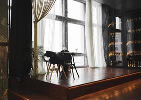 loft style studio apartment interior design photo