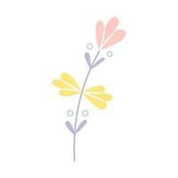 floral decorative element, vector flat illustration on white background