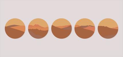 Set of Abstract Boho Landscape vector