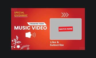 creative Music Video template thumbail Design vector