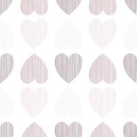 Valentines Day. Seamless pattern. Hearts on a white background. Vector lines art. Dusty Rose.