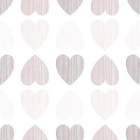 Valentines Day. Seamless pattern. Hearts on a white background. Vector lines art. Dusty Rose.