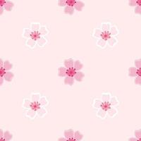 Sakura on a pink background. Sakura in the form of a vector. Seamless pattern. Fabric pattern. Flower wrapping paper. vector