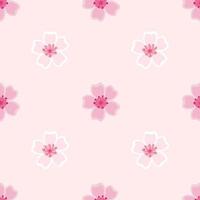 Sakura on a pink background. Sakura in the form of a vector. Seamless pattern. Fabric pattern. Flower wrapping paper. vector