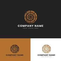 Target Wooden circle logo. modern. business. real estate. Forest. cutting. land. company vector