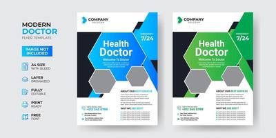 Creative and Modern Doctor Medical Health Flyer Template Design vector