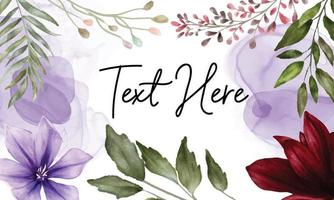 Hand painted watercolor flower background vector