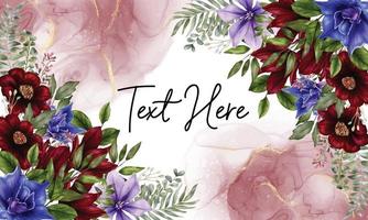 Hand painted watercolor flower background vector