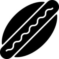 Hotdog Glyph Icon Food Vector