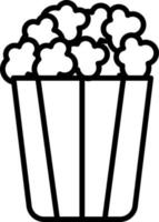 Popcorn Outline Icon Food Vector