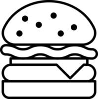 vector de comida de icono de contorno de hamburguesa