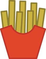 French Fries Filled Outline Icon Vector