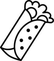 Burrito Outline Icon Food Vector