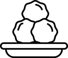 Meatballs Outline Icon Food Vector