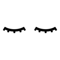 Lashs mascara make up concept silhouette icon black color vector illustration image flat style