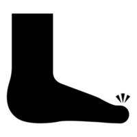 cuidado de los dedos del pie concepto de pedicura tobillo humano único icono desnudo color negro vector ilustración imagen estilo plano