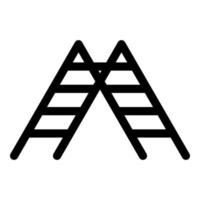 Ladder stepladder stairs icon black color vector illustration image flat style