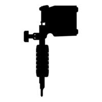 Tattoo machine icon black color vector illustration image flat style