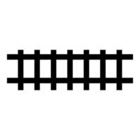 carril rieles ferrocarril vía de tren icono color negro vector ilustración imagen estilo plano