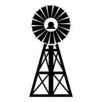 Wind generator icon black color vector illustration image flat style