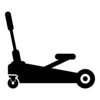 gato de elevación coche hidráulico sobre ruedas servicio de reparación de automóviles icono color negro vector ilustración imagen estilo plano