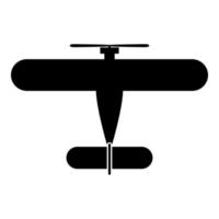 Propelier aircraft retro vintage small plane single engine icon black color vector illustration image flat style