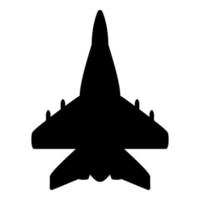 Jet plane fighter reactive pursuit military icon black color vector illustration image flat style