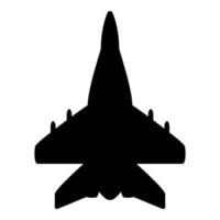 Jet plane fighter reactive pursuit military icon black color vector illustration image flat style