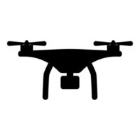 Drone with camera icon black color vector illustration image flat style