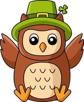 Saint Patricks Day Owl Cartoon Clipart Vector